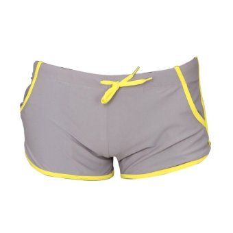 Fancyqube Men's Low-waist Boxer Pocket Swim Trunks Grey - Intl