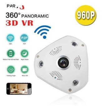 360 Degree Panorama CCTV Camera Wifi 960p HD Wireless VR IPCameraRemote Control Surveillance Camera P2P Indoor Camera(White32GB) - intl