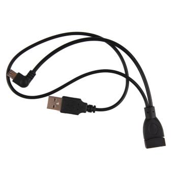 21cm Micro USB Host OTG Cable + USB Power for Samsung i9300 i9220 i9250 i9100 (Black)