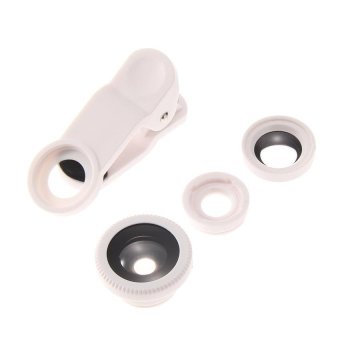 Toserba - Universal Clip Lens Quality 3in1 Fish Eye Macro Wide for All Smartphone - Putih