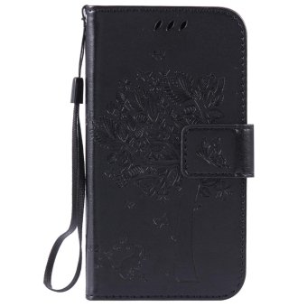 Fashion Tree Protective Stand Wallet Purse Credit Card ID Holders Magnetic Flip Folio TPU Soft Bumper PU Leather Ultra Slim Fit Case Cover for Samsung Galaxy J1 Ace - intl