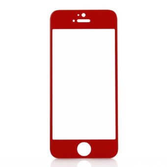 Tempered Glass Film Quality Colorful Real Screen Protector for iPhone 5 5S Red