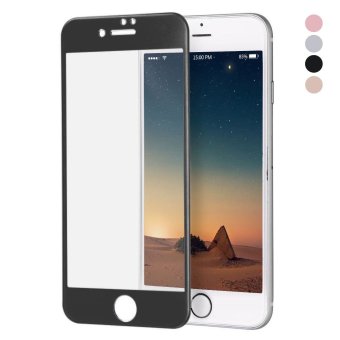 HAT PRINCE for iPhone 7 4.7 inch 3D Curved Full Size Titanium Alloy Tempered Glass Screen Protector 0.26mm - Black - intl