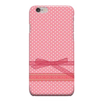 Indocustomcase Pink Polka Dot Apple iPhone 6 plus Cover Hard Case