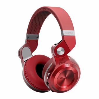 Bluedio Turbine T2+ (T2 PLUS) Headphone/Headset Bluetooth 4.1 with SD Card Slot + FM Radio Scan Function - Merah