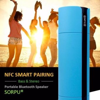 Portable NFC FM HIFI Speaker Bluetooth Speaker Wireless Stereo Loudspeakers Super Bass Caixa Se Som Sound Box Hand Free for Smarphone Computer(Blue) - intl