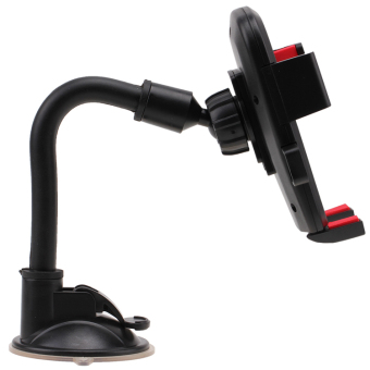 POSSBAY Car Black Holder Stand Cradle For Mobile Cell Phone with Suction (Black/Red)