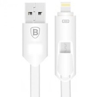 Baseus 2 in 1 Micro USB & Lightning USB Cable 1 Meter - Putih
