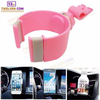 Phone Holder Mobil AC / Vent Car Holder Clip C Holder (HP) - Pink