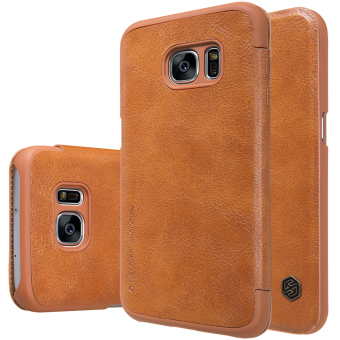 Case For Samsung Galaxy S7 luxury flip cover Ultra Thin Design leather Case 360 degree protection for S7 (Brown) - intl