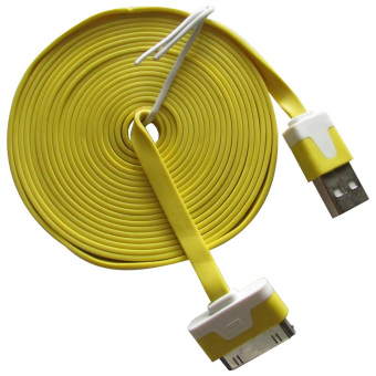 Cantiq Cable Data Charging Charger Cable USB Flat 30pin For Apple iPhone 4/4s/ iPad - Kuning