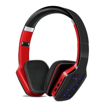 S650 Wireless Bluetooth Headphone 3D Stereo Subwoofer LED Light (Black+Red)