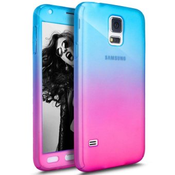 Ultra Thin 360 Degree Full Body Coverage Protection Gradient Ramp Vibrant Colorful PC Hard Slim Case with Tempered Glass Screen Protector for Samsung Galaxy S5 （Multicolor） - intl
