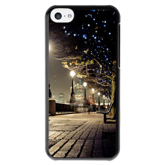 Y&M lampu malam kota pemandangan untuk latar belakang kasus telepon iphone 5c (Hitam)