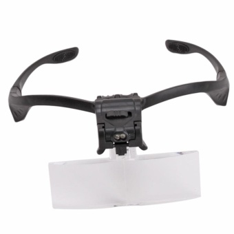 LALANG LED Light Head Magnifier Headband Glasses Clip Magnifier Magnifying Glass Jewelry Watch Repair Magnifier Lens 5 Dental Loupes - intl
