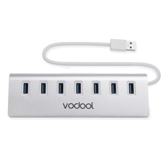 VODOOL 5V USB 3.0 Hub 7-Port Portable High Speed Aluminum USB Hub For Win/XP/Win 7/WIN 8/ 8.1/10 Mac OS 9.0/Linux Kemdl 2.4.1 or higer - intl