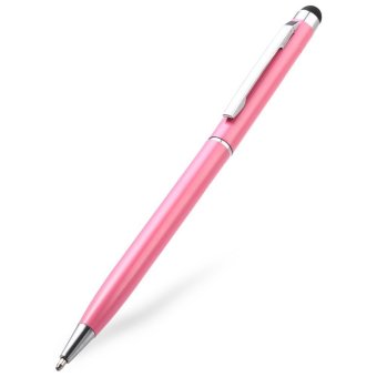 TimeZone 2 in 1 Rotatable Mini Capacitive Touch Pen Stylus Screen Built-in Ball-point for Meeting (Pink)