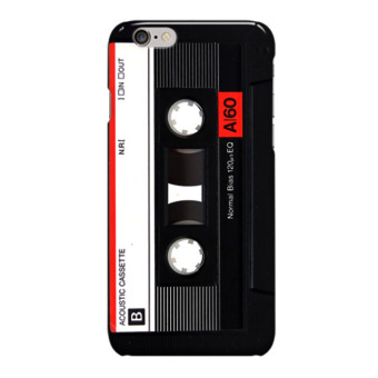 Indocustomcase Black Acoustic Cassette Cover Hard Case for Apple iPhone 6 Plus