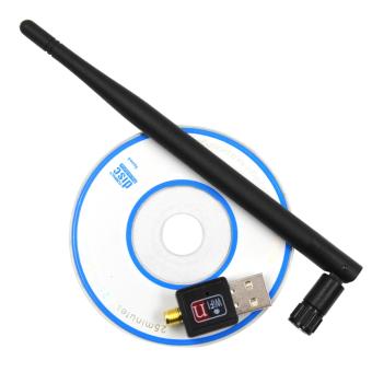 Mini Portable USB WiFi Receiver Adapter 150Mbps Lan Wireless Network Card Accessory with 5DB Antenna Driver CD - intl