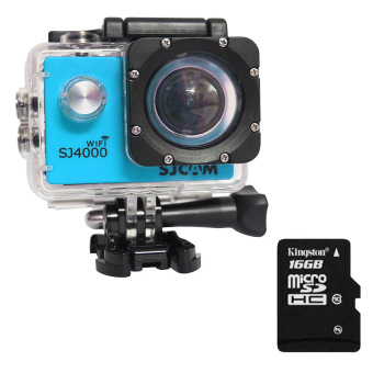 WIFI Sport Camera SJCAM Novatek NTK96655 1080P Full HD SJCAM SJ4000WIFI Sports Action Camera (Blue) + Extra Micro SD Card KingstonClass10 16GB