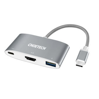 CHOETECH USB Type C untuk HDMI 4 KB adaptor USB 3.1 Hub untuk 2016 MacBook Pro, MacBook 2015/2016, Chromebook Pixel dan lebih (keping)