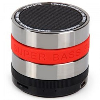 Titanium Mini Metal Super Bass Portable Bluetooth Speaker - S302 - Merah