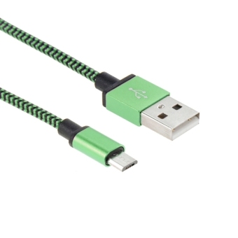 SUNSKY Woven Style Micro USB to USB 2.0 Data / Charger Cable for Samsung Galaxy S6 / S5 / S IV / Note 5 / Note 5 Edge, HTC, Sony, Length: 2m(Green)