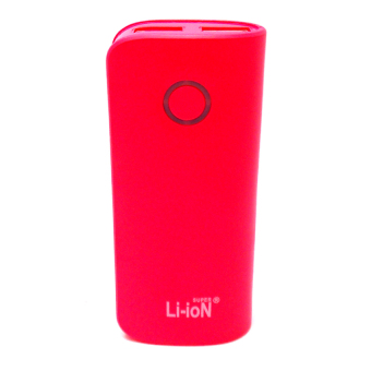 Li-ion Original Power Bank Super Stylish 5.600 mAh Dual USB Output Charger - Merah Muda