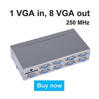 8 Port VGA Splitter Box 1 In 8 Out Distributor 8 Monitors Display Same Image Synchronously High Resolution Maituo 2508 F By MT-VIKI