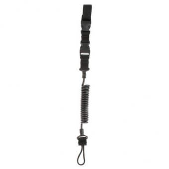 MagiDeal Multifunction Nylon Lanyard Coil w/ Clip Hook Snaps Quick Release Black - intl