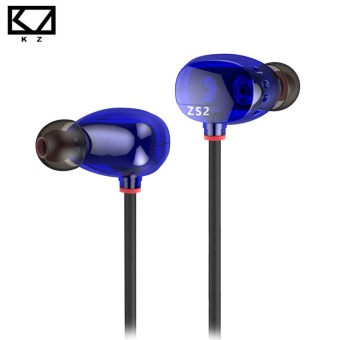 KZ ZS2 Dual Dynamic Driver Headphones Noise Cancelling Stereo In-Ear Monitors HiFi Earphone With Microphone for Phone - intl