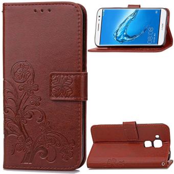 Huawei G9 Plus Case, Huawei Nova Plus Case, Lucky Clover PU Leather Flip Magnet Wallet Stand Card Slots Case Cover for Huawei G9 Plus / Huawei Nova Plus (Brown) - intl