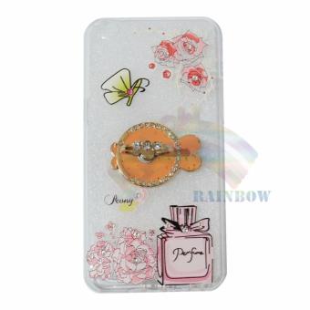 Rainbow Oppo F1s Selfie Expert A59 Softshell Animasi Paint Girly + Pearl Phone Holder Ring / Case Flower / Case Beauty / Softshell Lukisan / Soft Case Drawing / Softcase Ring / Casing Motif Oppo - Classic Parfume + Holder Fish