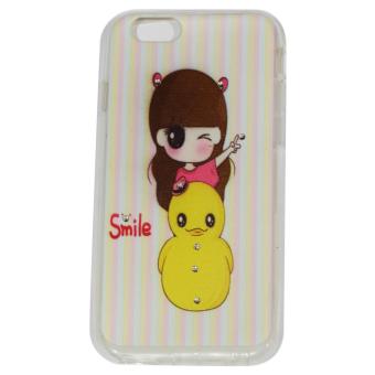 Cantiq Case Lovely Girls Shine Swarovsky For Apple iPhone 6 Ukuran 4.7 inch / 6G Ultrathin Jelly Case Air Case 0.3mm / Silicone / Soft Case / Case Handphone / Casing HP - 13