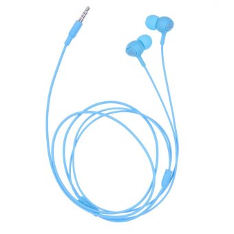 Super Bass Stereo In-ear Wired Mobile Phone Headset with Mic (Blue) - intl