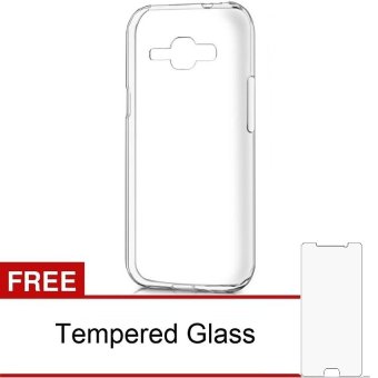 Case Ultra Thin Samsung Galaxy J1 Ace J110H Soft Jelly (Clear) Free Tempered Glass