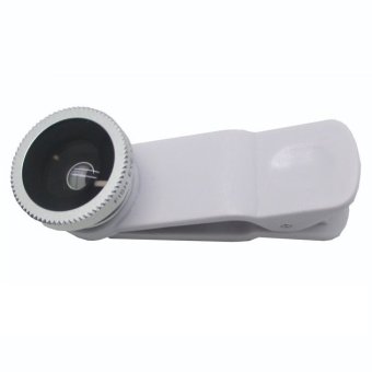Lesung Universal Clip Lens Fisheye 3 in 1 (180 Degree Fisheye Lens + Wide Lens + Macro Lens) for Smartphone - LX-U001 - Putih