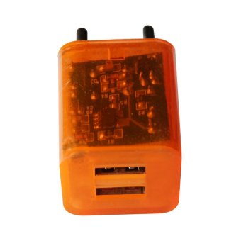 Rainbow Charge Head /Kepala charge/Batok charge USB 2 in 1 DC 5V-2100 mA - Orange