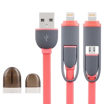 2 in 1 USB Cable 8Pin 1M Sync Data Charger For Mobile Phone (Red) - intl