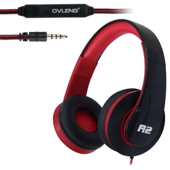 OEM OVLENG A2 Universal Stereo Headset with Mic (Black and Red)