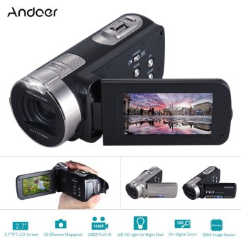 Andoer HDV-312P 1080P Full HD Digital Video Camera Portable Home-use DV with 2.7 Inch Rotating LCD Screen Max. 20 Mega Pixels 16? Digital Zoom - intl