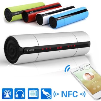 Portable NFC FM HIFI Bluetooth Speaker Wireless Stereo Subwoofer Loudspeaker (White) - Intl