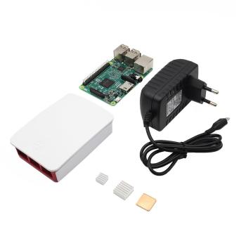 Raspberry Pi 3 Model B + kasus resmi + 5 V 2,5 amp steker + Shim Kit - International