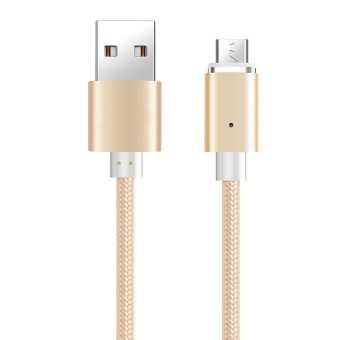 Magnetic Micro USB Data Cable For Samsung Xiaomi Huawei HTC Sony (Gold) - intl