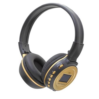 Vococal N65 Wireless di atas Headphone telinga (Gold)
