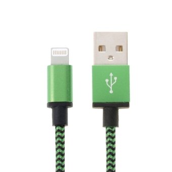 SUNSKY 2m Woven Style 8pin to USB Sync Data / Charging Cable for iPhone 6 6 Plus, iPhone 5 5S 5C, iPad Air 2 Air, iPad mini 1 / 2 / 3, iPod touch 5 (Green)