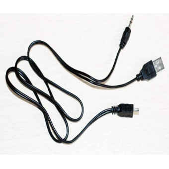 Mini USB to USB and 3.5mm Audio Adapter Cable - Black