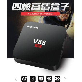 V88 Rockchip 3229 Quad-Core Android 5.1 OS TV Player Box with 1GB RAM + 8GB ROM / WiFi / Kodi / 4K x 2K US Plug - intl