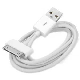 Apple USB Sync Data Charging Charger Cable Cord for Apple iPhone 4G Original - White/Putih