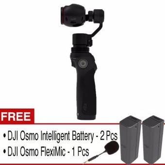 DJI Osmo Handheld 4K 3 Axis - Hitam + Gratis 2 DJI Osmo Intelligent Battery + 1 DJI Osmo FlexiMic